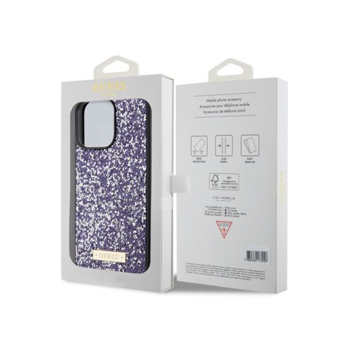 Guess Rhinestone Metal Logo - Etui iPhone 15 Pro Max (różowy) Guess Rhinestone Metal Logo - Etui iPhone 15 Pro Max (różowy)