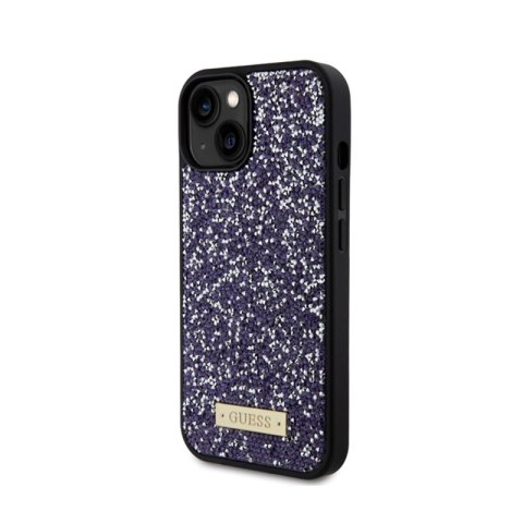 Guess Rhinestone Metal Logo - Etui iPhone 15 (różowy) Guess Rhinestone Metal Logo - Etui iPhone 15 (różowy)