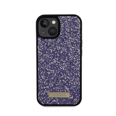 Guess Rhinestone Metal Logo - Etui iPhone 15 (różowy) Guess Rhinestone Metal Logo - Etui iPhone 15 (różowy)