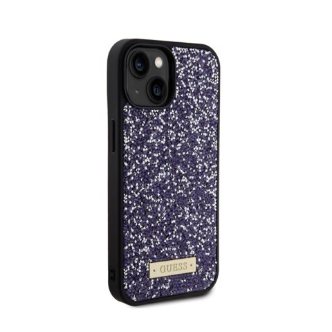 Guess Rhinestone Metal Logo - Etui iPhone 15 (różowy) Guess Rhinestone Metal Logo - Etui iPhone 15 (różowy)