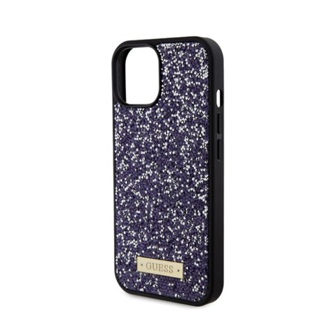 Guess Rhinestone Metal Logo - Etui iPhone 15 (różowy) Guess Rhinestone Metal Logo - Etui iPhone 15 (różowy)