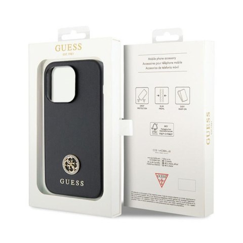 Guess 4G Strass Metal Logo - Etui iPhone 15 Pro (czarny) Guess 4G Strass Metal Logo - Etui iPhone 15 Pro (czarny)