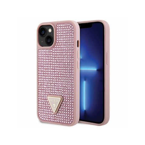 Guess Rhinestone Triangle - Etui iPhone 14 Plus (różowy) Guess Rhinestone Triangle - Etui iPhone 14 Plus (różowy)