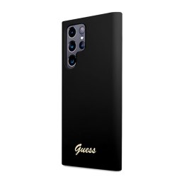 Guess Silicone Script Metal Logo - Etui Samsung Galaxy S23 Ultra (czarny)