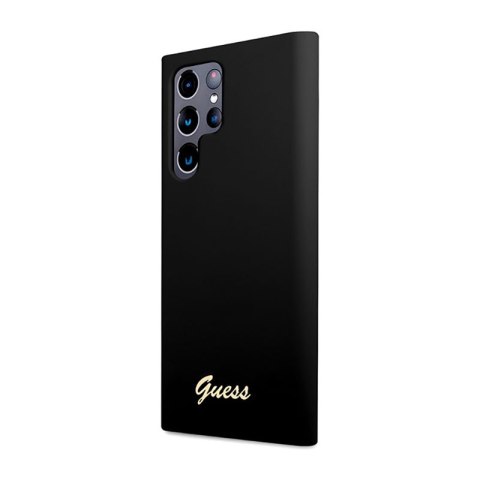 Guess Silicone Script Metal Logo - Etui Samsung Galaxy S23 Ultra (czarny) Guess Silicone Script Metal Logo - Etui Samsung Galaxy S23 Ultra (czarny)