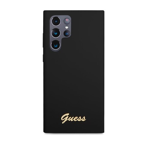 Guess Silicone Script Metal Logo - Etui Samsung Galaxy S23 Ultra (czarny) Guess Silicone Script Metal Logo - Etui Samsung Galaxy S23 Ultra (czarny)