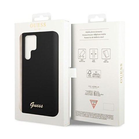 Guess Silicone Script Metal Logo - Etui Samsung Galaxy S23 Ultra (czarny) Guess Silicone Script Metal Logo - Etui Samsung Galaxy S23 Ultra (czarny)