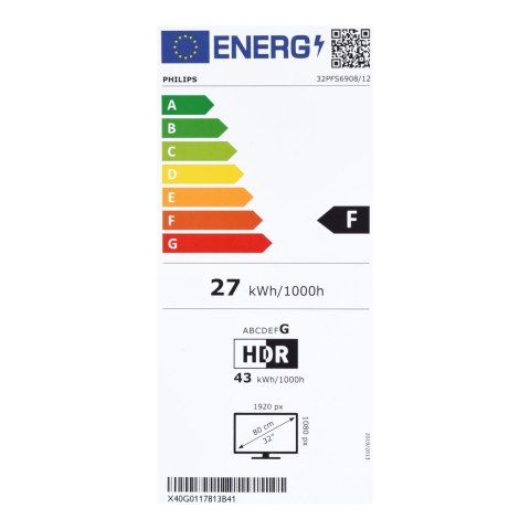 Telewizor Philips 32PFS6908/12 LED 32'' Full HD Ambilight Dolby Atmos DVB-T2 DVB-T2 Czarny Telewizor Philips 32PFS6908/12 LED 32'' Full HD Ambilight Dolby Atmos DVB-T2 DVB-T2 Czarny