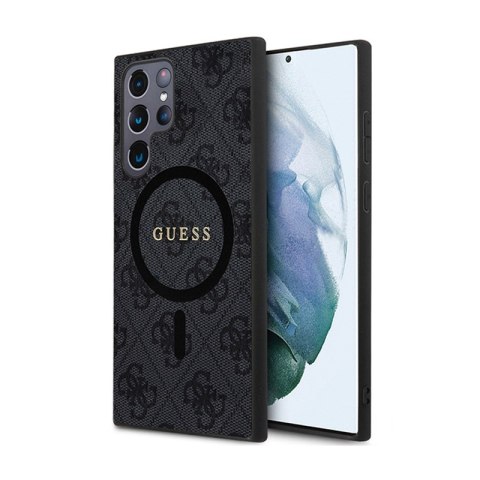 Guess 4G Collection Leather Metal Logo MagSafe - Etui Samsung Galaxy S24 Ultra (czarny) Guess 4G Collection Leather Metal Logo MagSafe - Etui Samsung Galaxy S24 Ultra (czarny)