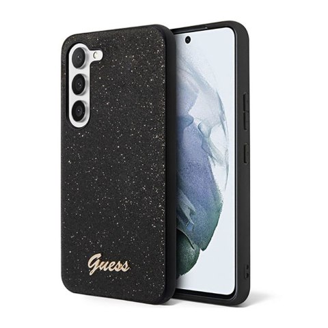 Guess Glitter Flakes Metal Logo Case - Etui Samsung Galaxy S23 (czarny) Guess Glitter Flakes Metal Logo Case - Etui Samsung Galaxy S23 (czarny)
