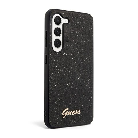 Guess Glitter Flakes Metal Logo Case - Etui Samsung Galaxy S23 (czarny) Guess Glitter Flakes Metal Logo Case - Etui Samsung Galaxy S23 (czarny)