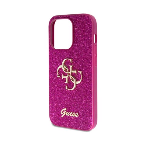 Guess Glitter Script Big 4G - Etui iPhone 15 Pro (fioletowy) Guess Glitter Script Big 4G - Etui iPhone 15 Pro (fioletowy)
