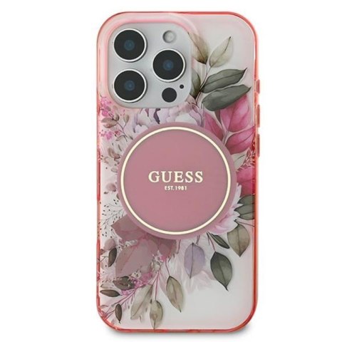 Guess IML Flower & Tonal Circle MagSafe - Etui iPhone 16 Pro Max (różowy) Guess IML Flower & Tonal Circle MagSafe - Etui iPhone 16 Pro Max (różowy)