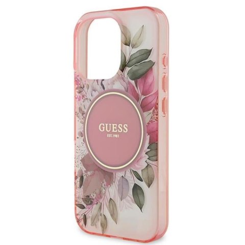 Guess IML Flower & Tonal Circle MagSafe - Etui iPhone 16 Pro Max (różowy) Guess IML Flower & Tonal Circle MagSafe - Etui iPhone 16 Pro Max (różowy)