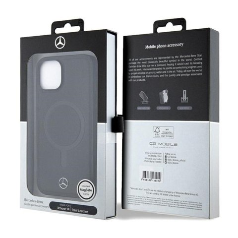 Mercedes Smooth Leather MagSafe - Etui iPhone 14 (czarny) Mercedes Smooth Leather MagSafe - Etui iPhone 14 (czarny)