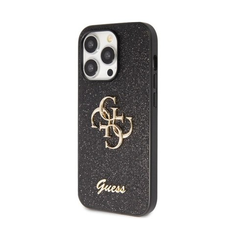 Guess Glitter Script Big 4G - Etui iPhone 14 Pro (czarny) Guess Glitter Script Big 4G - Etui iPhone 14 Pro (czarny)