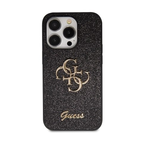 Guess Glitter Script Big 4G - Etui iPhone 14 Pro (czarny) Guess Glitter Script Big 4G - Etui iPhone 14 Pro (czarny)