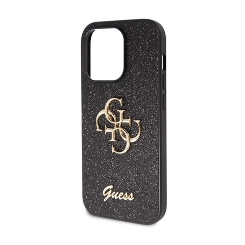 Guess Glitter Script Big 4G - Etui iPhone 14 Pro (czarny) Guess Glitter Script Big 4G - Etui iPhone 14 Pro (czarny)
