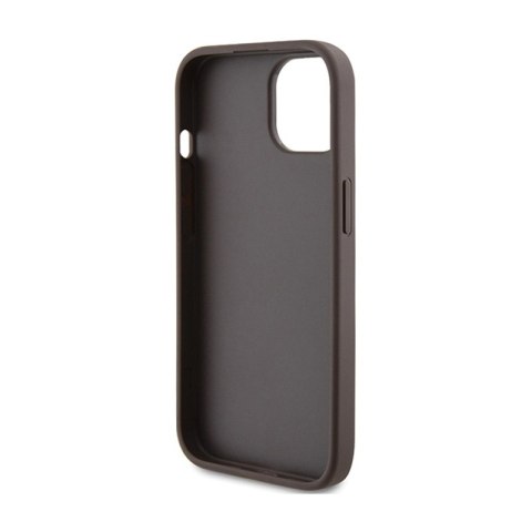 Guess 4G Bottom Stripe Metal Logo Collection - Etui iPhone 15 (brązowy) Guess 4G Bottom Stripe Metal Logo Collection - Etui iPhone 15 (brązowy)