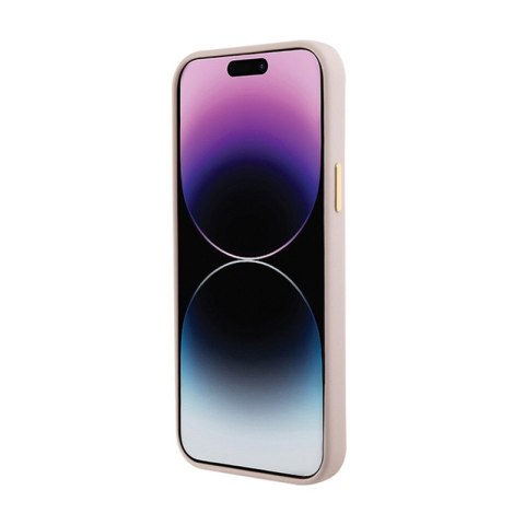 Guess Silicone Logo Strass 4G - Etui iPhone 15 Plus (różowy) Guess Silicone Logo Strass 4G - Etui iPhone 15 Plus (różowy)
