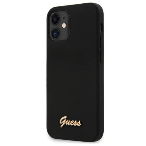 Guess Silicone Script - Etui iPhone 12 mini (czarny) Guess Silicone Script - Etui iPhone 12 mini (czarny)