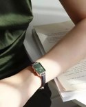 ZEGAREK DAMSKI DANIEL WELLINGTON DW00100439 - Quadro Pressed Sheffield Gold Emerald 32mm + BOX