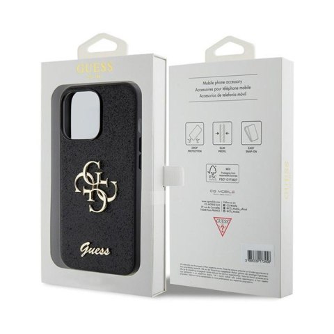 Guess Glitter Script Big 4G - Etui iPhone 13 Pro (czarny) Guess Glitter Script Big 4G - Etui iPhone 13 Pro (czarny)