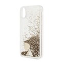 Guess Liquid Glitter Charms - Etui iPhone Xs / X (złoty)
