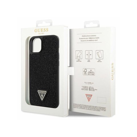 Guess Rhinestone Triangle - Etui iPhone 14 Plus (czarny) Guess Rhinestone Triangle - Etui iPhone 14 Plus (czarny)