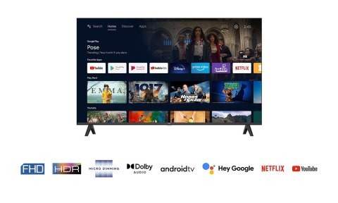 Telewizor TCL 40S5400 LED 40'' Full HD Android Dolby Digital DVB-T2 Srebrny Telewizor TCL 40S5400 LED 40'' Full HD Android Dolby Digital DVB-T2 Srebrny