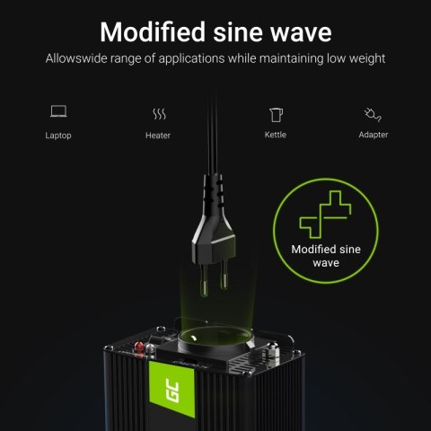 Green Cell - Przetwornica napięcia Inwerter 12V na 230V 150W/300W Modyfikowana sinusoida Green Cell - Przetwornica napięcia Inwerter 12V na 230V 150W/300W Modyfikowana sinusoida