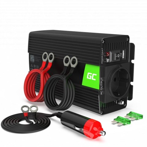 Green Cell - Przetwornica napięcia Inwerter 24V na 230V 300W/600W Czysta sinusoida Green Cell - Przetwornica napięcia Inwerter 24V na 230V 300W/600W Czysta sinusoida