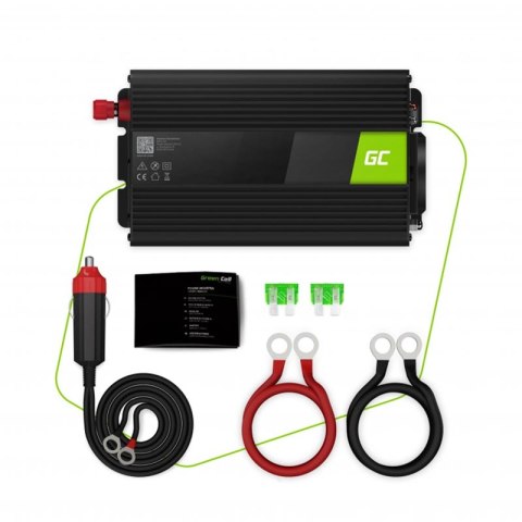 Green Cell - Przetwornica napięcia Inwerter 24V na 230V 300W/600W Czysta sinusoida Green Cell - Przetwornica napięcia Inwerter 24V na 230V 300W/600W Czysta sinusoida