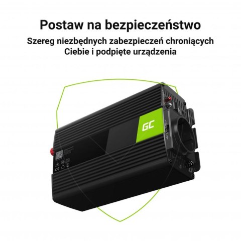 Green Cell - Przetwornica napięcia Inwerter 24V na 230V 300W/600W Czysta sinusoida Green Cell - Przetwornica napięcia Inwerter 24V na 230V 300W/600W Czysta sinusoida
