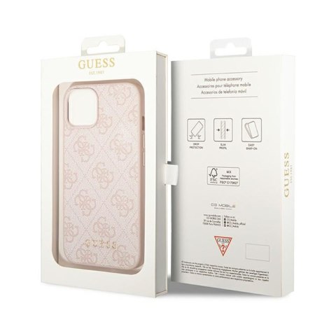 Guess 4G Metal Gold Logo - Etui iPhone 14 Plus (różowy) Guess 4G Metal Gold Logo - Etui iPhone 14 Plus (różowy)