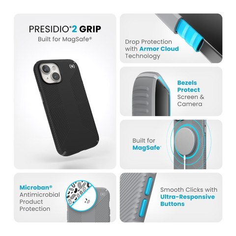 Speck Presidio2 Grip Magsafe - Etui iPhone 15 / iPhone 14 / iPhone 13 (Black / Slate Grey / White) Speck Presidio2 Grip Magsafe - Etui iPhone 15 / iPhone 14 / iPhone 13 (Black / Slate Grey / White)