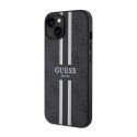 Guess 4G Printed Stripes MagSafe - Etui iPhone 14 (Czarny)