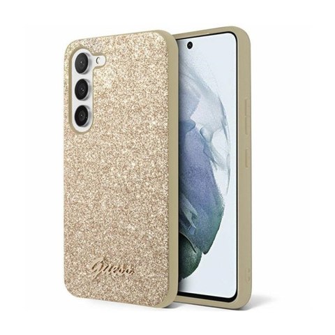 Guess Glitter Flakes Metal Logo Case - Etui Samsung Galaxy S24 (złoty) Guess Glitter Flakes Metal Logo Case - Etui Samsung Galaxy S24 (złoty)