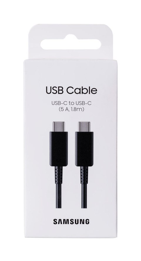 Kabel Samsung EP-DX510JB USB-C/USB-C 1,8m 5A, czarny Kabel Samsung EP-DX510JB USB-C/USB-C 1,8m 5A, czarny