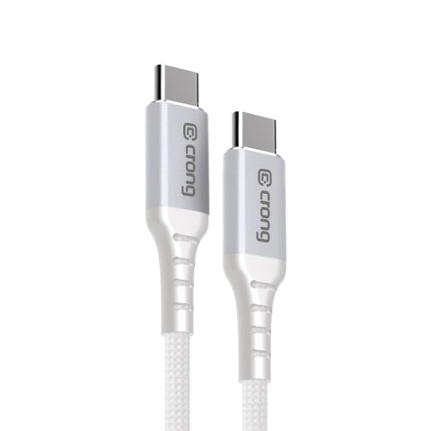Crong Armor Link - Kabel 60W PD 3A USB-C do USB-C 25cm (biały) Crong Armor Link - Kabel 60W PD 3A USB-C do USB-C 25cm (biały)