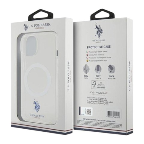 US Polo Assn MagSafe Collection - Etui iPhone 15 (przezroczysty) US Polo Assn MagSafe Collection - Etui iPhone 15 (przezroczysty)