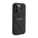 Guess 4G Collection Leather Metal Logo MagSafe - Etui iPhone 15 Pro Max (czarny)