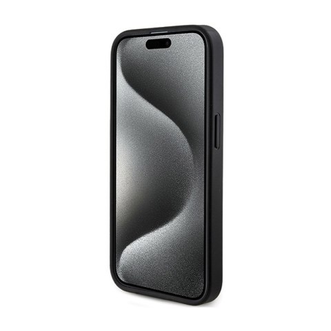 Guess 4G Collection Leather Metal Logo MagSafe - Etui iPhone 15 Pro Max (czarny) Guess 4G Collection Leather Metal Logo MagSafe - Etui iPhone 15 Pro Max (czarny)