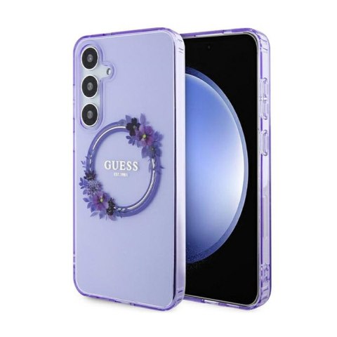 Guess IML Flowers Wreath MagSafe - Etui Samsung Galaxy S24+ (fioletowy) Guess IML Flowers Wreath MagSafe - Etui Samsung Galaxy S24+ (fioletowy)