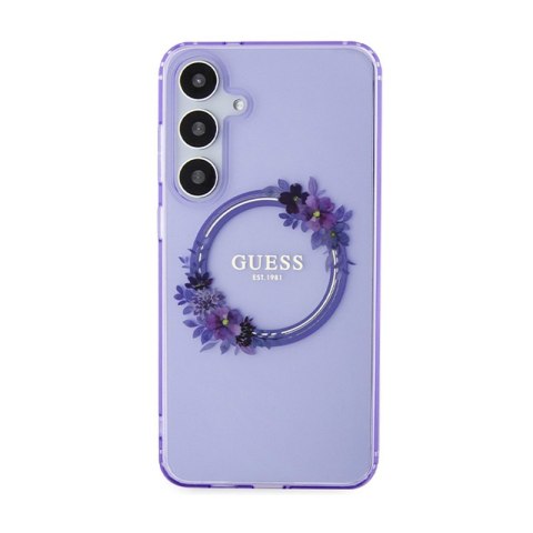 Guess IML Flowers Wreath MagSafe - Etui Samsung Galaxy S24+ (fioletowy) Guess IML Flowers Wreath MagSafe - Etui Samsung Galaxy S24+ (fioletowy)