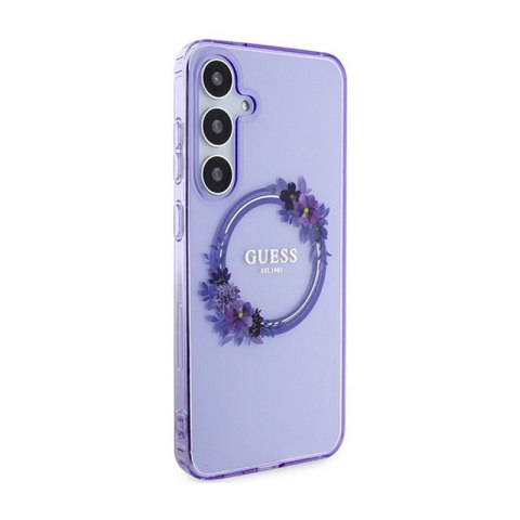 Guess IML Flowers Wreath MagSafe - Etui Samsung Galaxy S24+ (fioletowy) Guess IML Flowers Wreath MagSafe - Etui Samsung Galaxy S24+ (fioletowy)