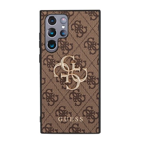 Guess 4G Big Metal Logo - Etui Samsung Galaxy S23 Ultra (brązowy) Guess 4G Big Metal Logo - Etui Samsung Galaxy S23 Ultra (brązowy)