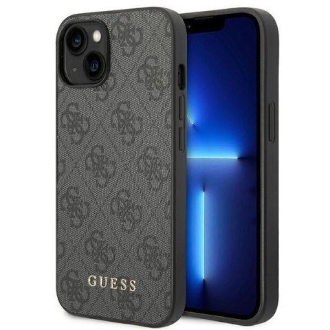 Guess 4G Metal Gold Logo - Etui iPhone 14 (szary) Guess 4G Metal Gold Logo - Etui iPhone 14 (szary)