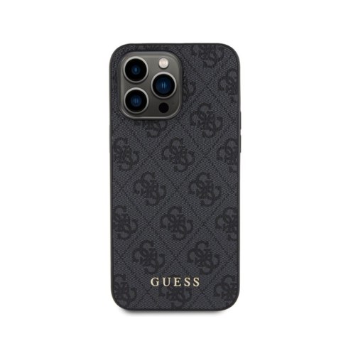 Guess 4G Metal Gold Logo - Etui iPhone 15 Pro Max (szary) Guess 4G Metal Gold Logo - Etui iPhone 15 Pro Max (szary)