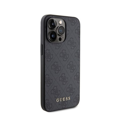 Guess 4G Metal Gold Logo - Etui iPhone 15 Pro Max (szary) Guess 4G Metal Gold Logo - Etui iPhone 15 Pro Max (szary)